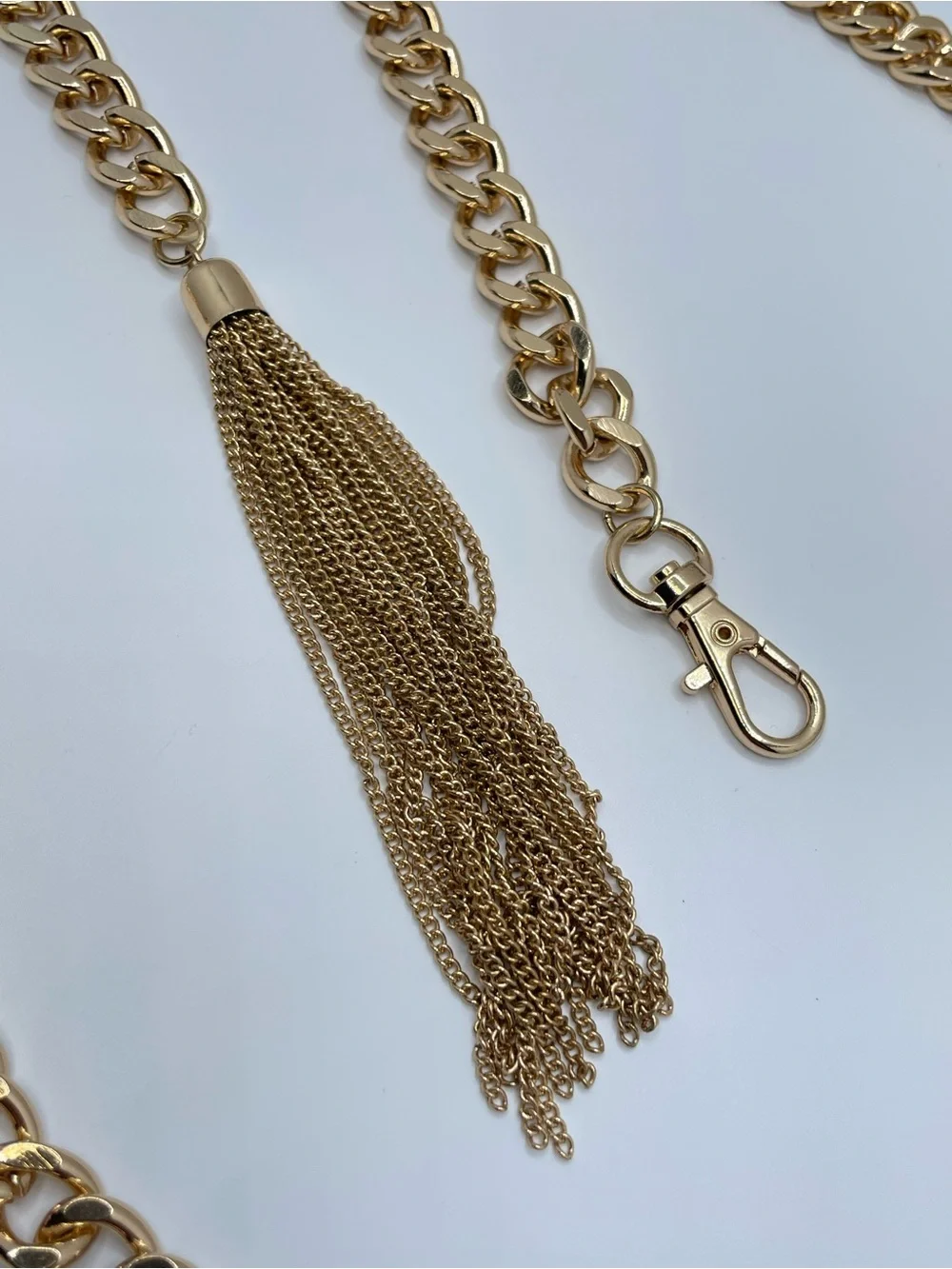 Gold Tone Multi Layer Chain Belt 38” Boho Statement Waist Hip Belt